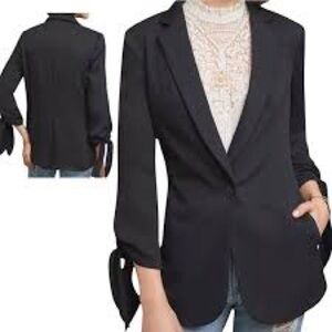 ANTHROPOLOGIE CARTONNIER Lloyd Tie Sleeve Easy Blazer In Black 🖤